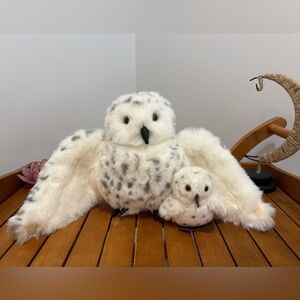 Folkmanis Owl Hand Puppet Plush With Bonus Baby Owl